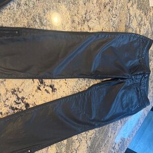 White House Black Market Black Faux Leather Skimmer Pants